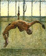 Eugene Jansson ringgymnast oil painting